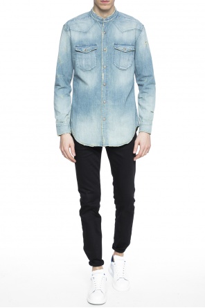 Band collar denim shirt, zdjęcie 2 Band collar denim shirt od Balmain